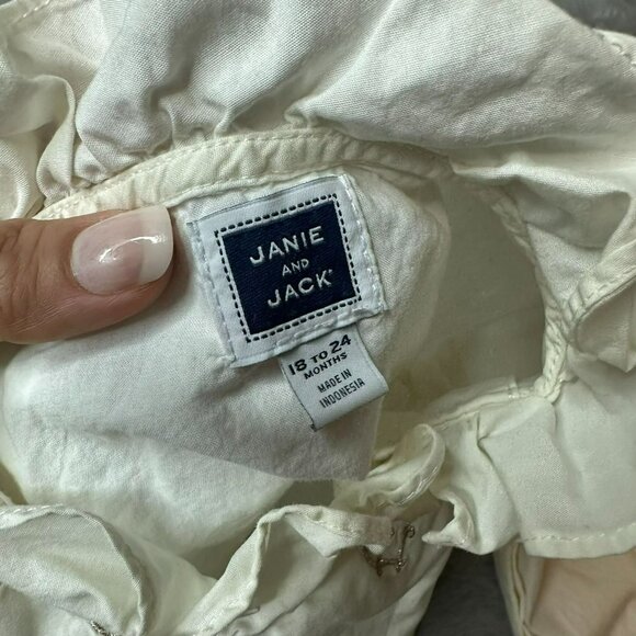 Janie and Jack Baby Girls 18-24 Months White High Neck Heart Embroidered LS Cott - Picture 11 of 11